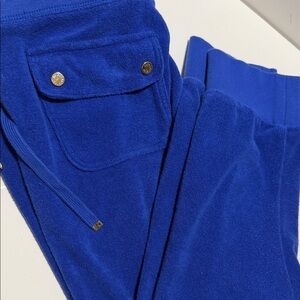 Juicy Couture XS Blue Terry Pants with Gold Accents
